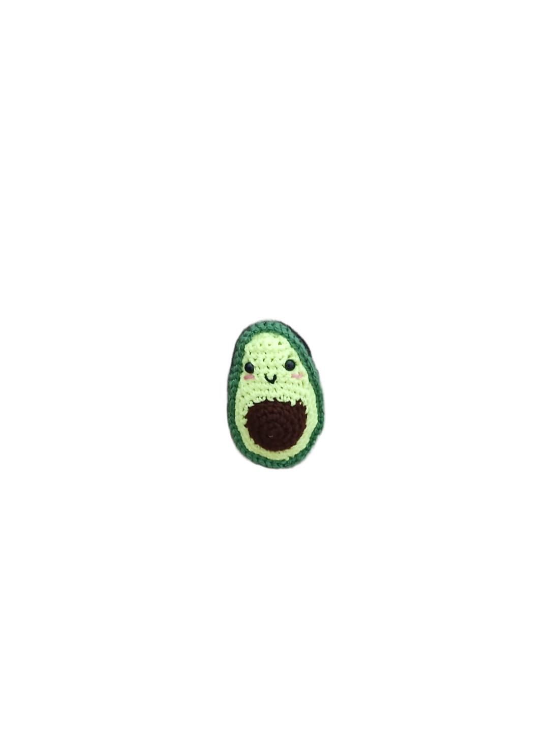Peluche aguacate con hueso amigurumi hecha a mano a ganchillo. - Imagen 1