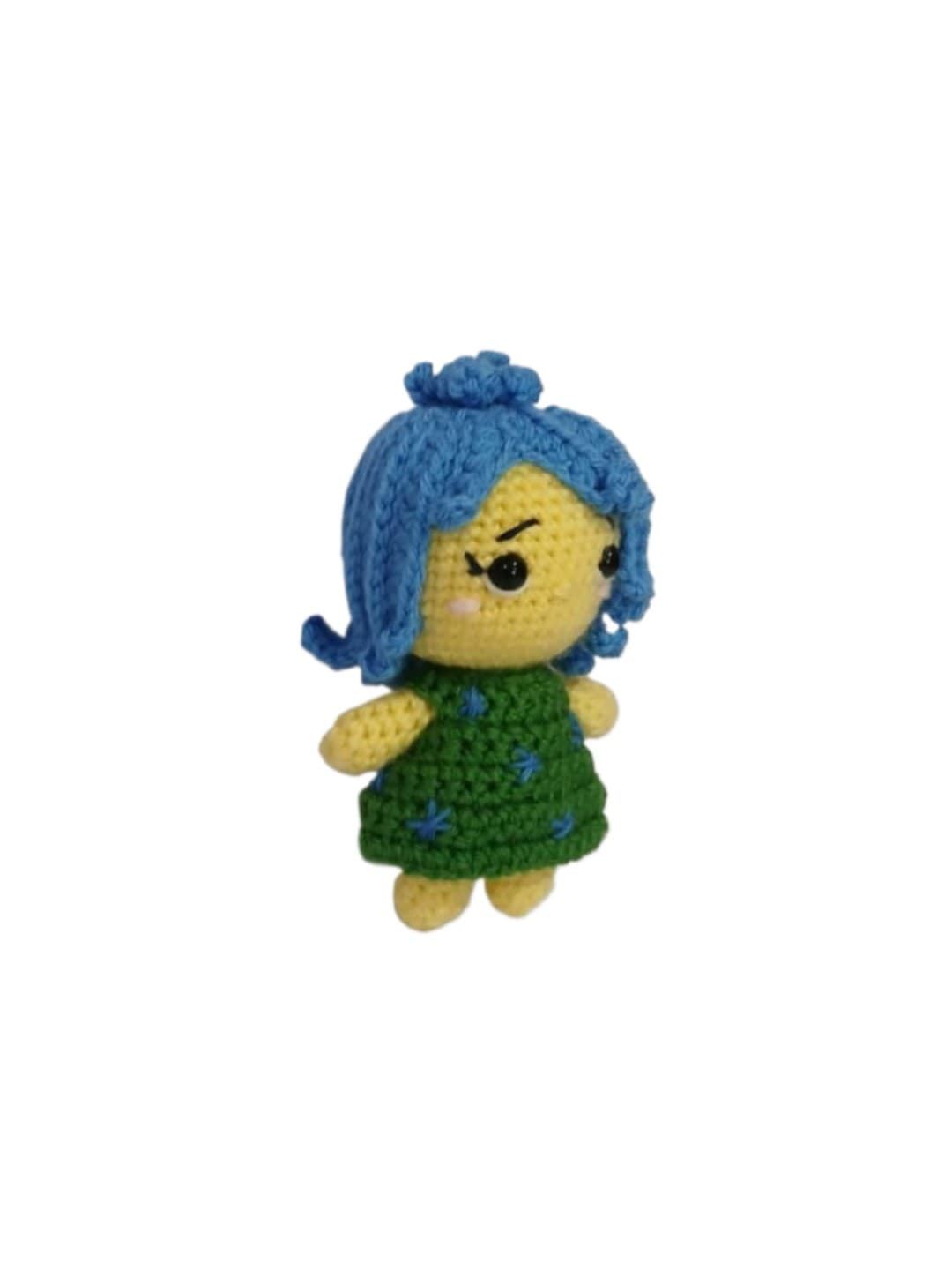 Peluche alegría inside out del revés emociones hecha a mano a ganchillo (amigurumi). - Imagen 1