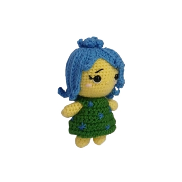 Peluche alegría inside out del revés emociones hecha a mano a ganchillo (amigurumi). - Imagen 1