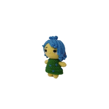 Peluche alegría inside out del revés emociones hecha a mano a ganchillo (amigurumi). - Imagen 2