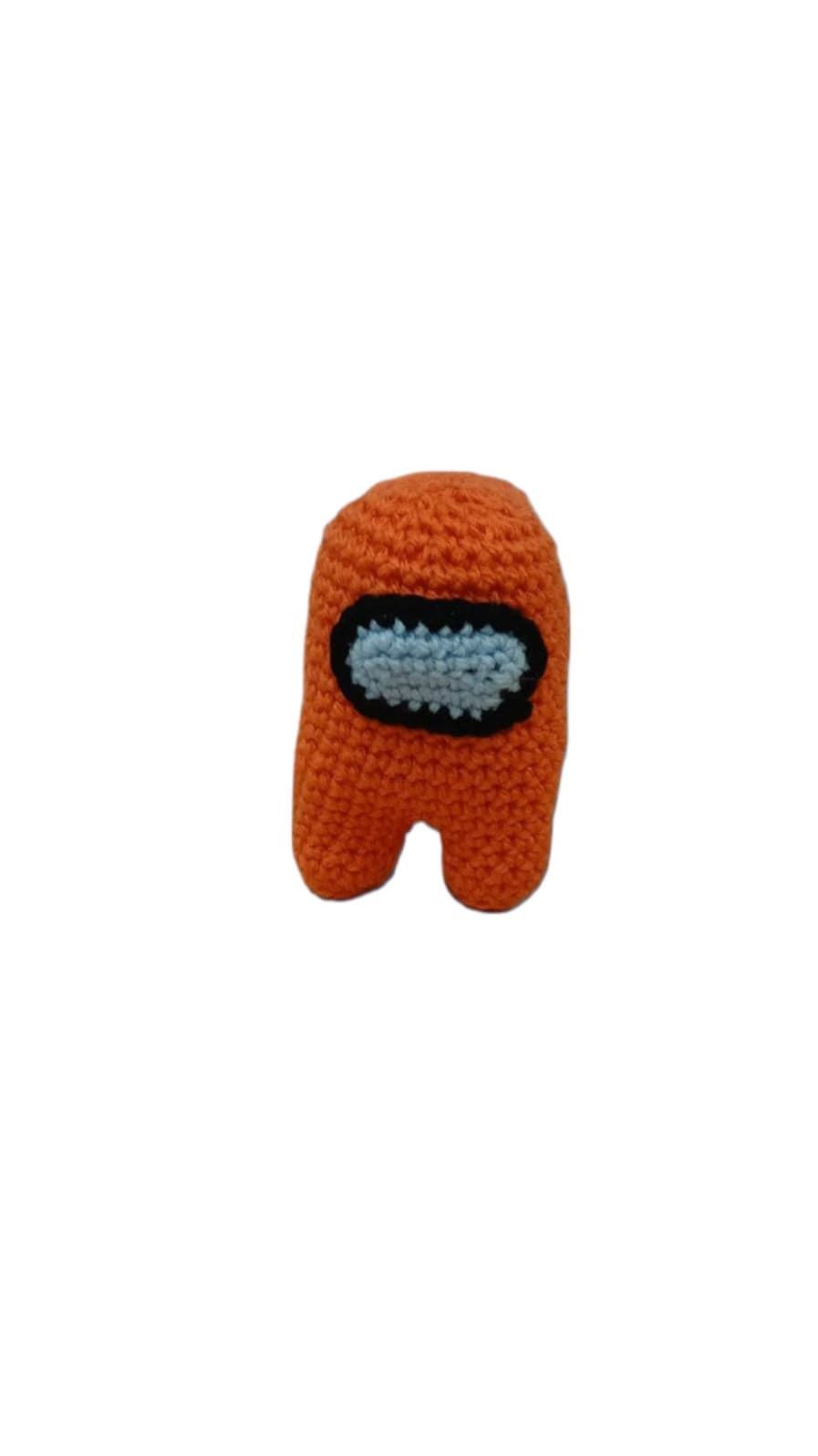 Peluche among us naranja hecho a mano a ganchillo (amigurumi). - Imagen 1
