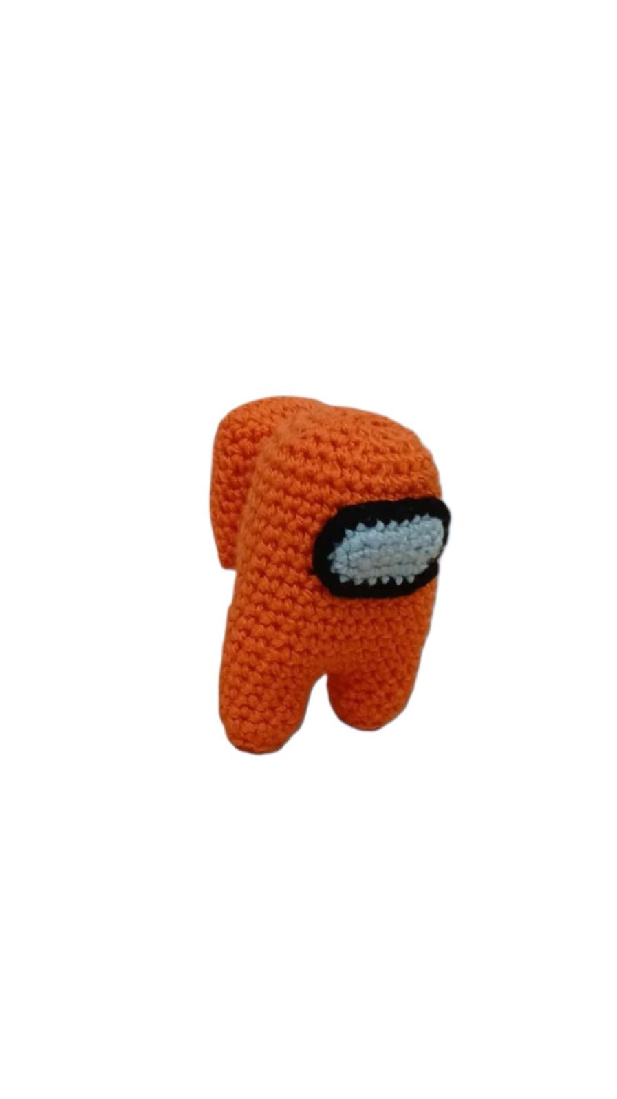 Peluche among us naranja hecho a mano a ganchillo (amigurumi). - Imagen 3