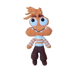 Peluche ansiedad inside out del revés emociones hecha a mano a ganchillo (amigurumi). - Imagen 1