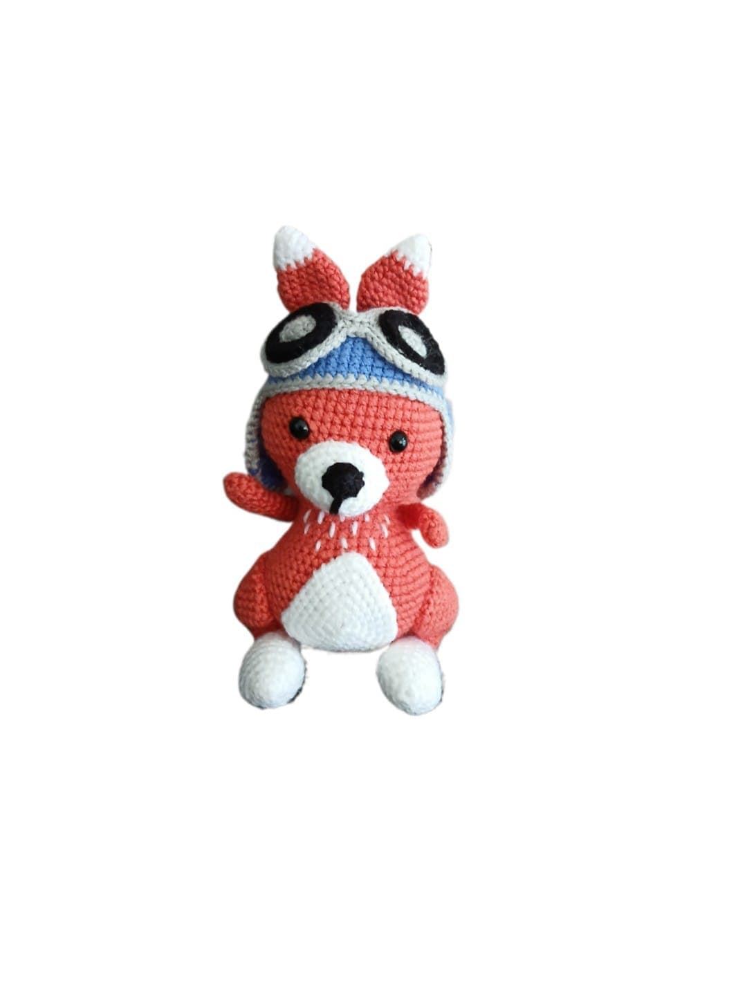 Peluche ardilla aviadora hecho a mano a ganchillo (amigurumi).Ficha técnica: - Imagen 1