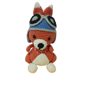 Peluche ardilla aviadora hecho a mano a ganchillo (amigurumi).Ficha técnica: - Imagen 1