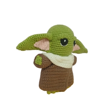 Peluche baby yoda star wars hecho a mano a ganchillo (amigurumi). - Imagen 2