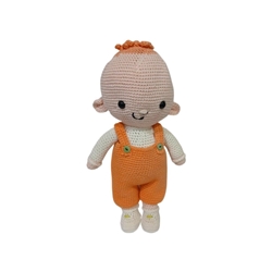 Peluche Bebé con pantalón hecho a mano a ganchillo (amigurumi). - Imagen 1