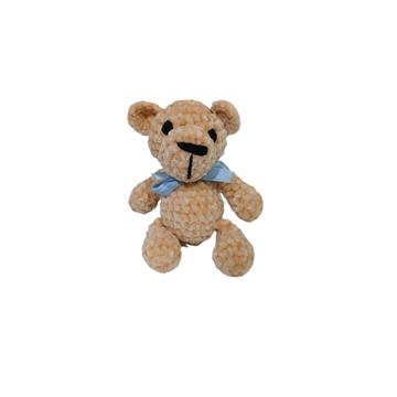 Peluche beige en lana chenille hecha mano a ganchillo (amigurumi). - Imagen 1