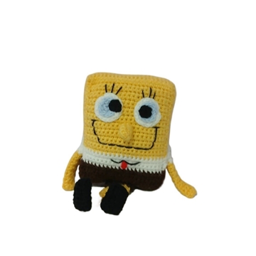 Peluche Bob esponja hecho a mano a ganchillo (amigurumi). - Imagen 1