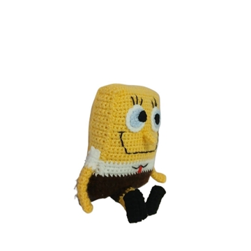 Peluche Bob esponja hecho a mano a ganchillo (amigurumi). - Imagen 2