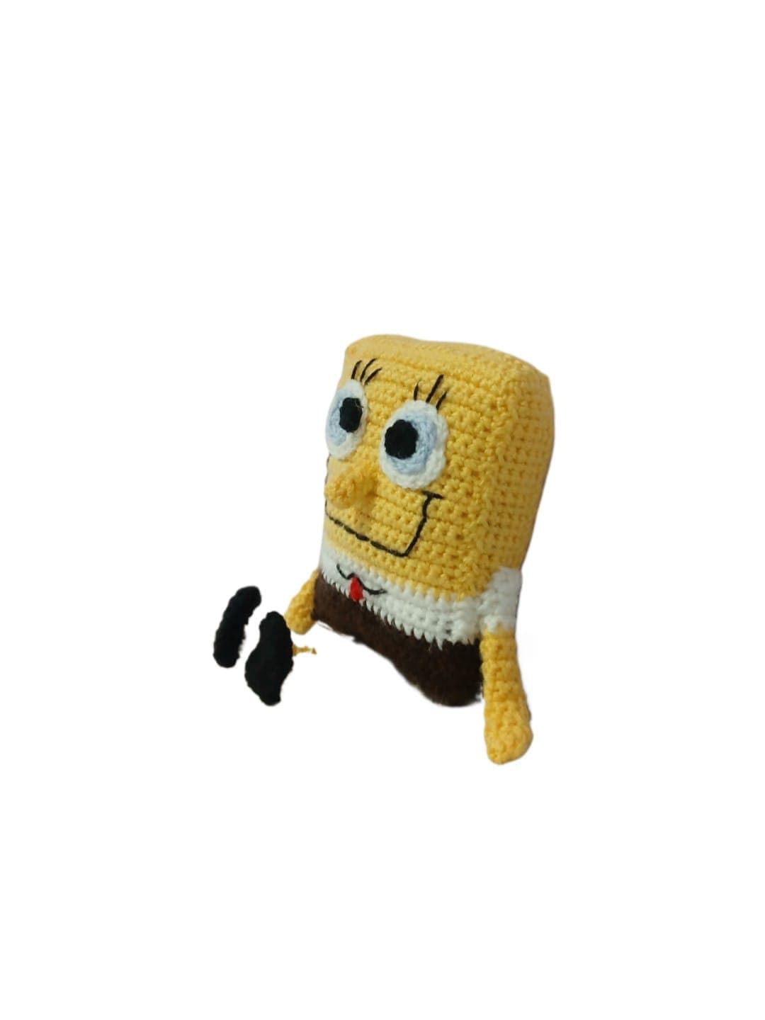 Peluche Bob esponja hecho a mano a ganchillo (amigurumi). - Imagen 3
