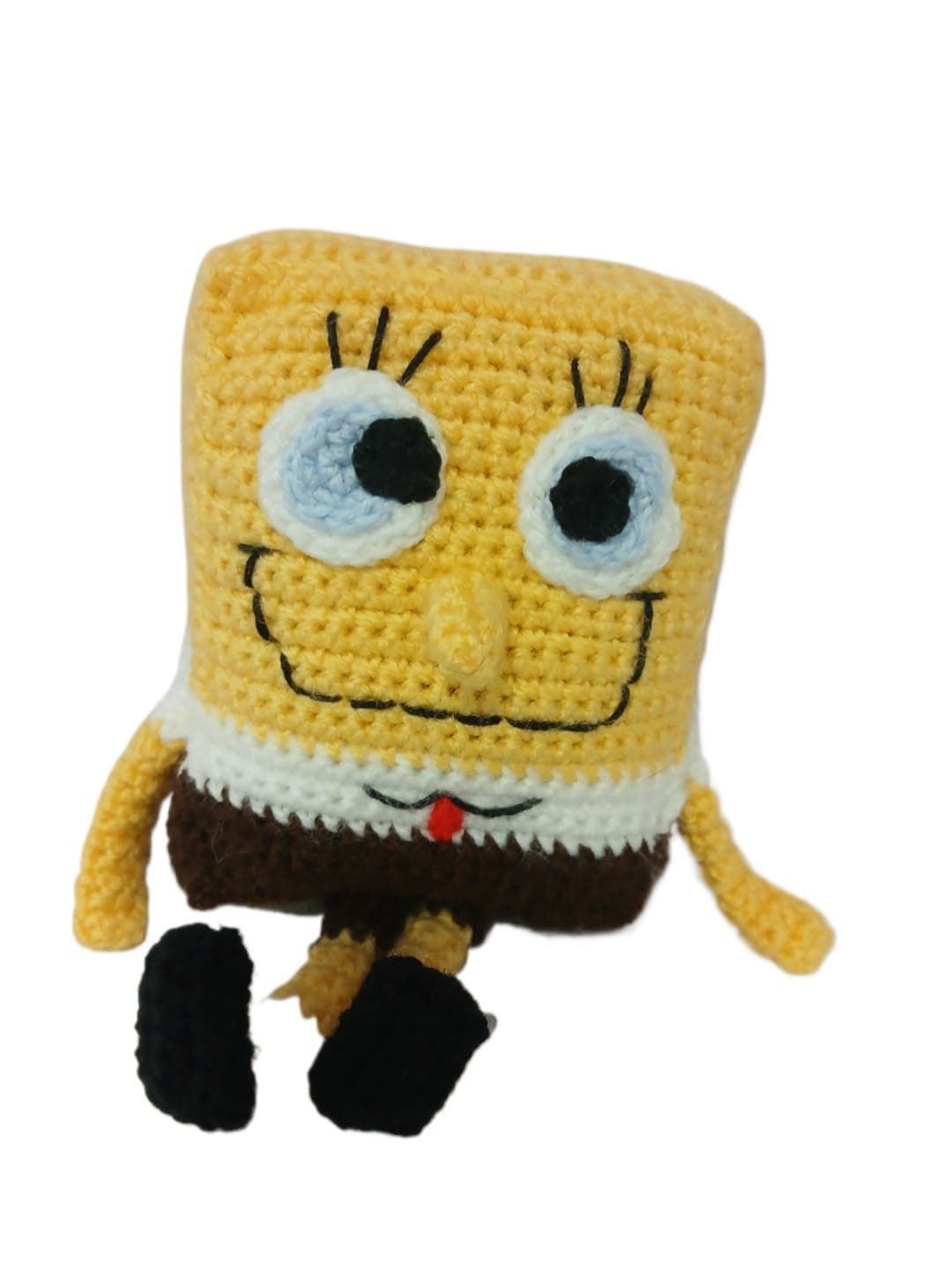 Peluche Bob esponja hecho a mano a ganchillo (amigurumi). - Imagen 4