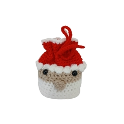 Peluche bolsa papá noel avideño hecha a mano a ganchillo (amigurumi). - Imagen 1