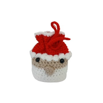 Peluche bolsa papá noel avideño hecha a mano a ganchillo (amigurumi). - Imagen 1