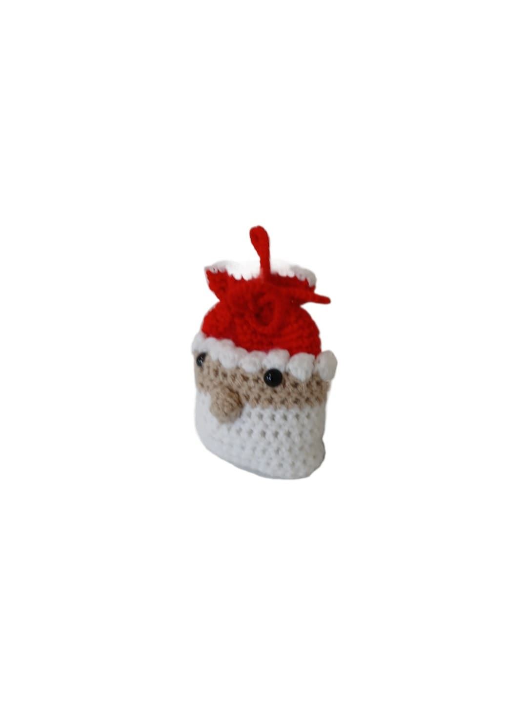 Peluche bolsa papá noel avideño hecha a mano a ganchillo (amigurumi). - Imagen 2