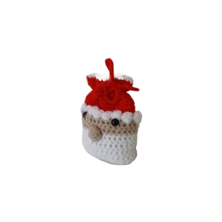 Peluche bolsa papá noel avideño hecha a mano a ganchillo (amigurumi). - Imagen 2