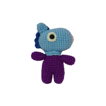 Peluche bt21 morado azul hecho a mano a ganchillo (amigurumi). - Imagen 2