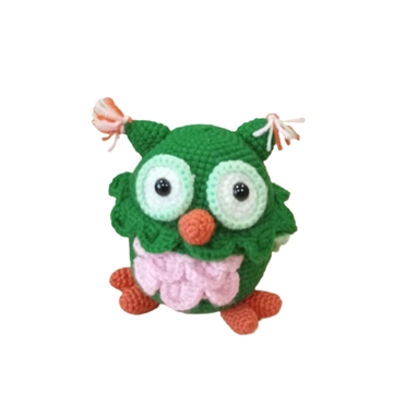 Peluche buho hecho a mano a ganchillo (amigurumi). - Imagen 1