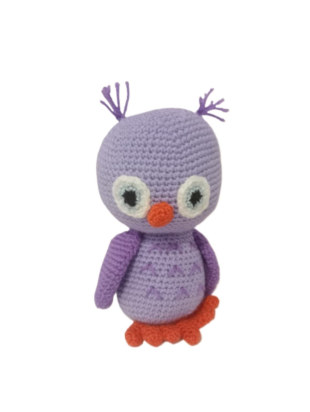 Peluche buho hecho a mano a ganchillo (amigurumi). - Imagen 1