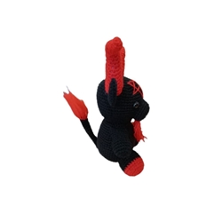 Peluche cabra satánica negra Baphomet hecho a mano a ganchillo (amigurumi). - Imagen 2
