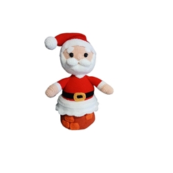 Peluche caja de regalo papá noel  navidad- navideño hecha a mano a ganchillo (amigurumi). - Imagen 1