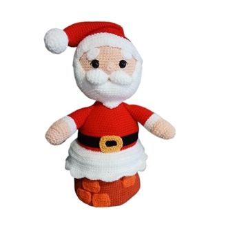 Peluche caja de regalo papá noel  navidad- navideño hecha a mano a ganchillo (amigurumi). - Imagen 1