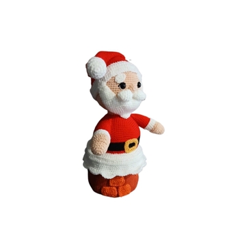 Peluche caja de regalo papá noel  navidad- navideño hecha a mano a ganchillo (amigurumi). - Imagen 2