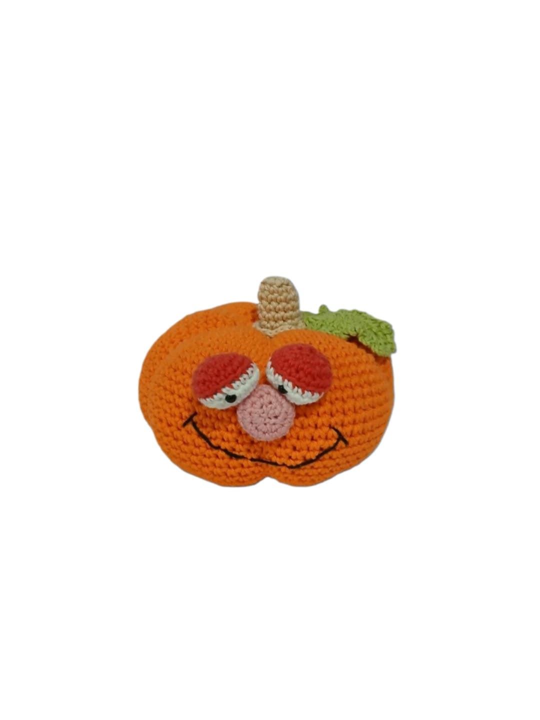 Peluche calabaza hecha a mano a ganchillo (amigurumi). - Imagen 1