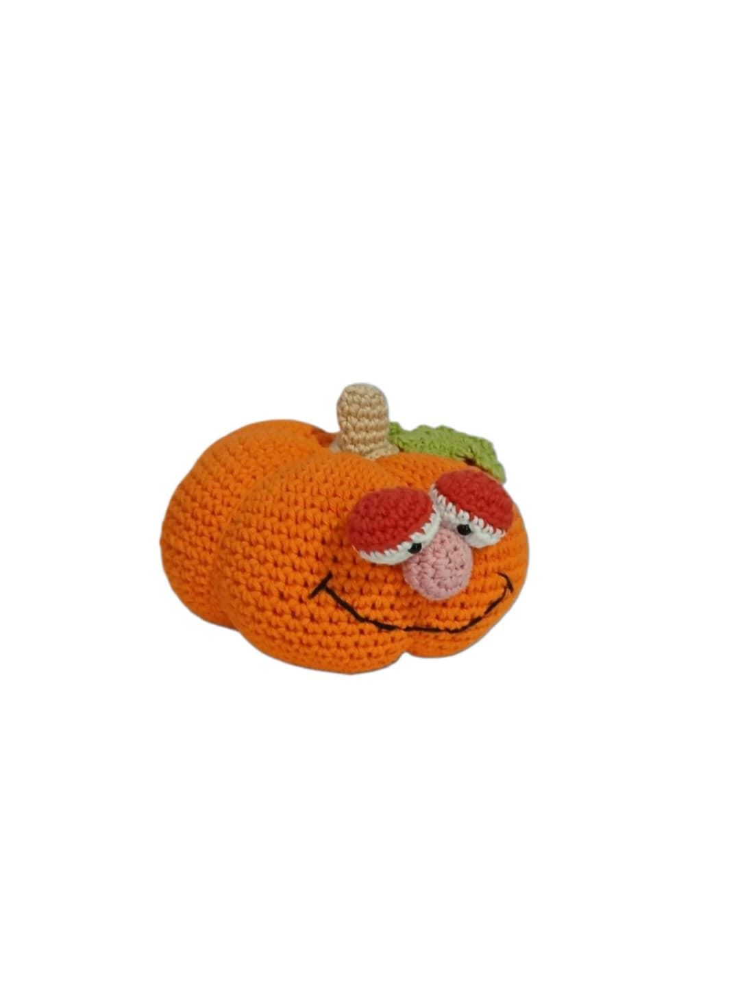 Peluche calabaza hecha a mano a ganchillo (amigurumi). - Imagen 3