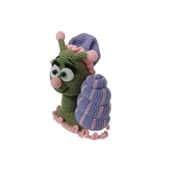 Peluche caracol con gorro hecho a mano a ganchillo (amigurumi). - Imagen 2