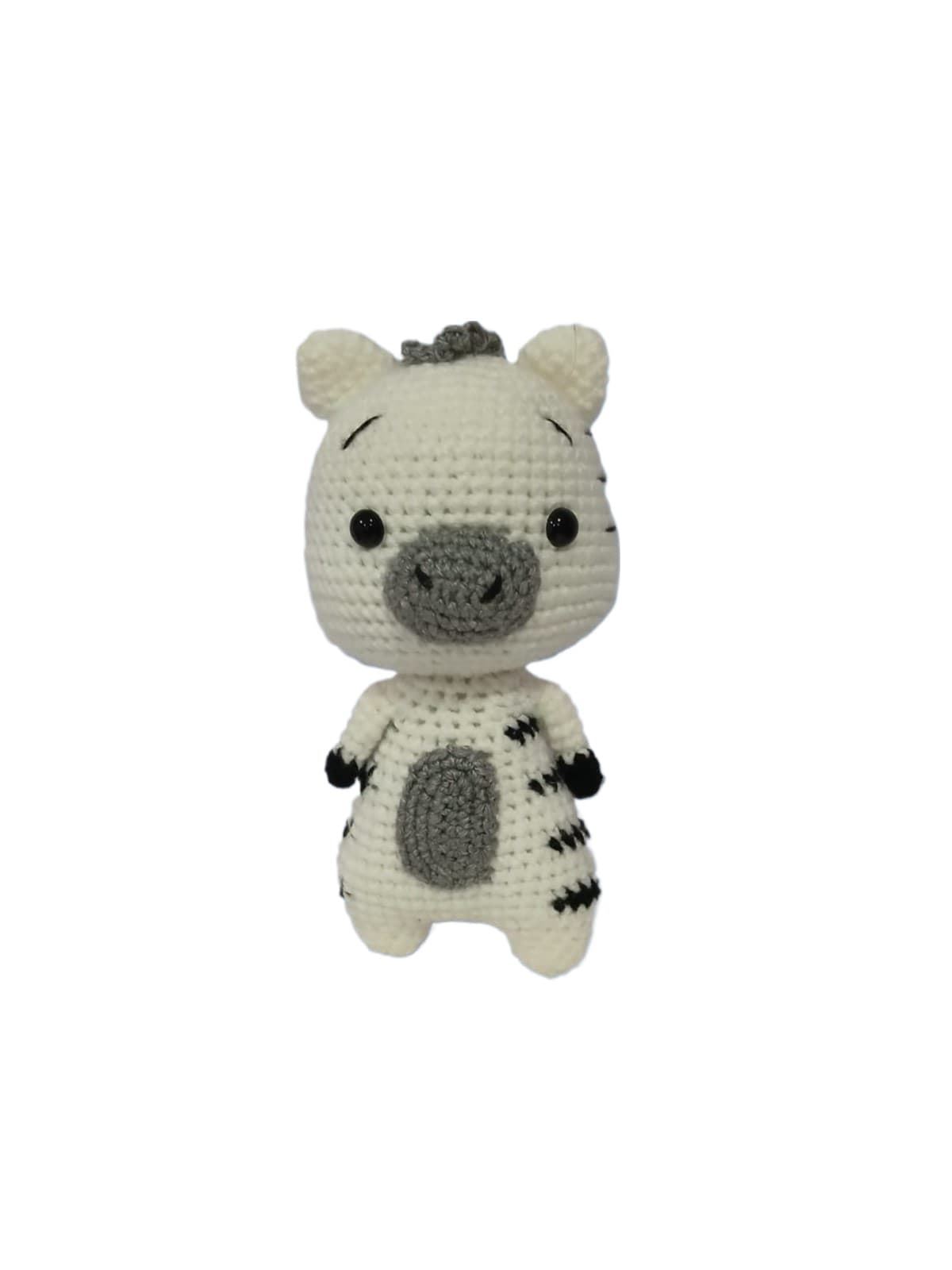 Peluche cebra hecho a mano a ganchillo (amigurumi). - Imagen 1