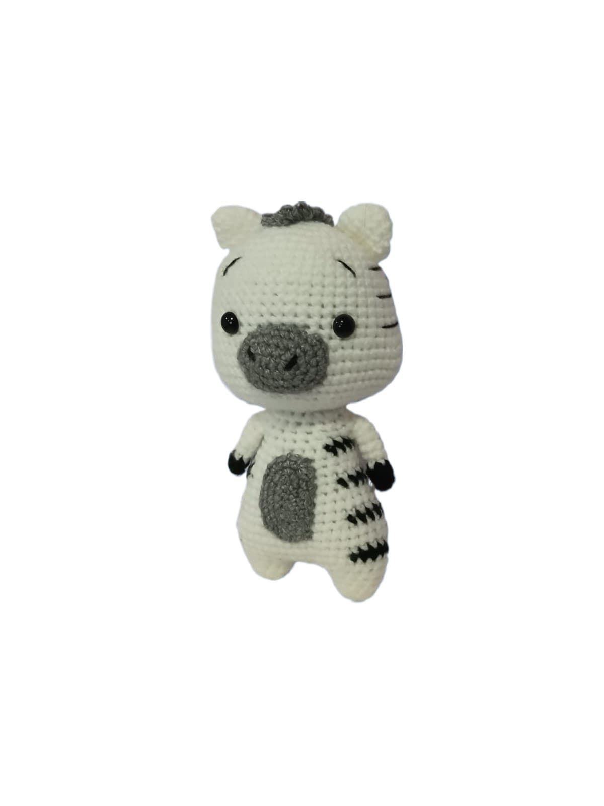 Peluche cebra hecho a mano a ganchillo (amigurumi). - Imagen 2