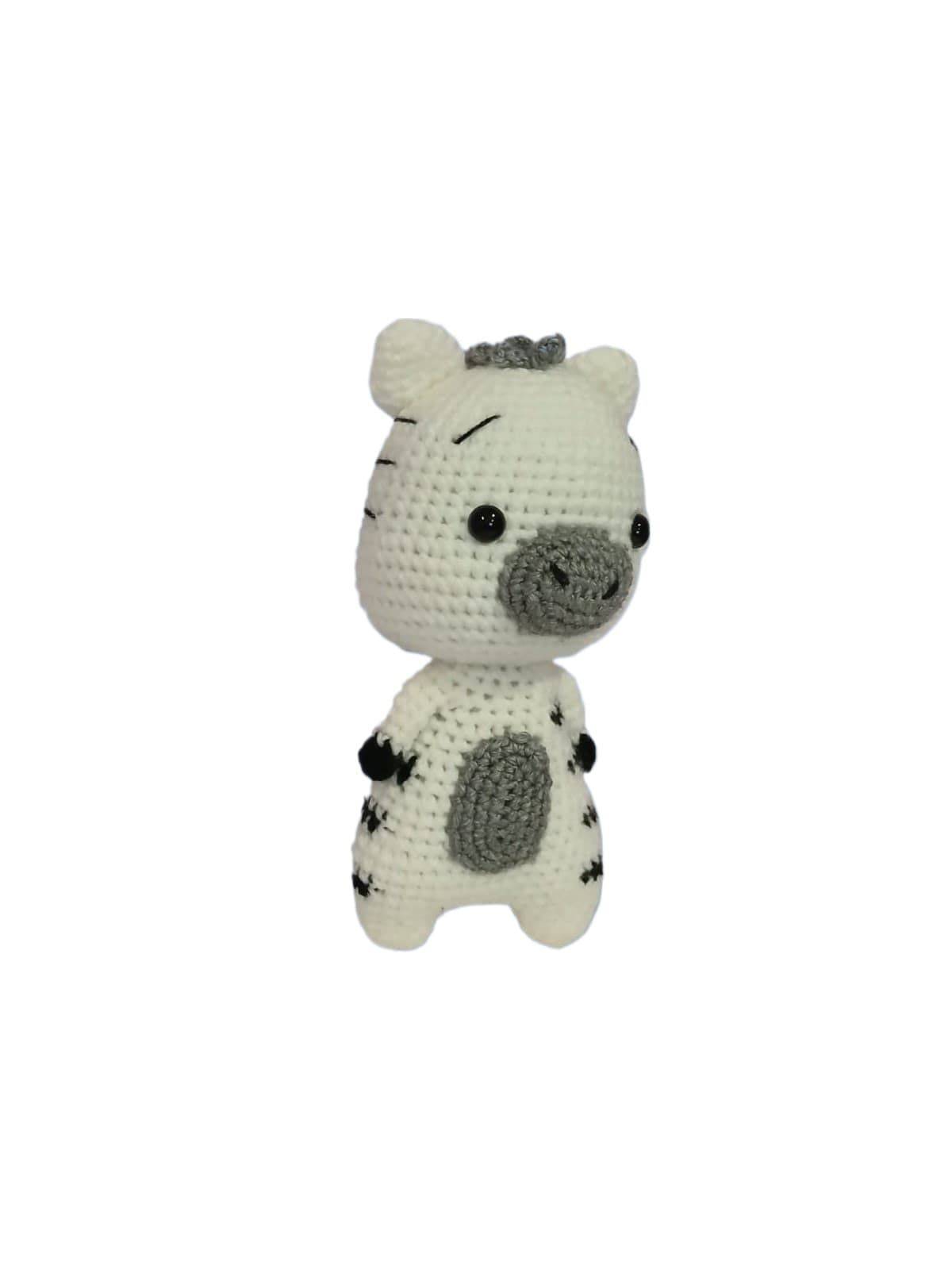Peluche cebra hecho a mano a ganchillo (amigurumi). - Imagen 3