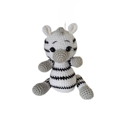 Peluche cebra hecho a mano a ganchillo (amigurumi). - Imagen 1