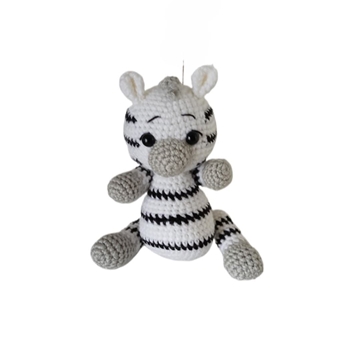 Peluche cebra hecho a mano a ganchillo (amigurumi). - Imagen 1