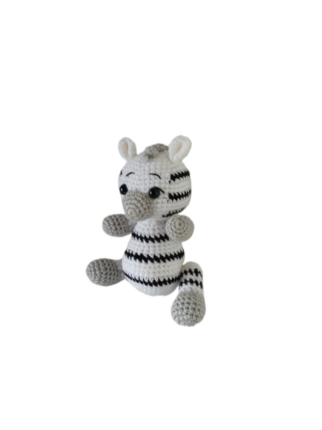 Peluche cebra hecho a mano a ganchillo (amigurumi). - Imagen 2