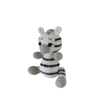 Peluche cebra hecho a mano a ganchillo (amigurumi). - Imagen 2