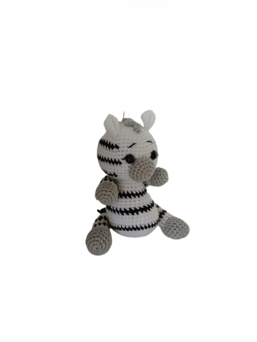 Peluche cebra hecho a mano a ganchillo (amigurumi). - Imagen 3