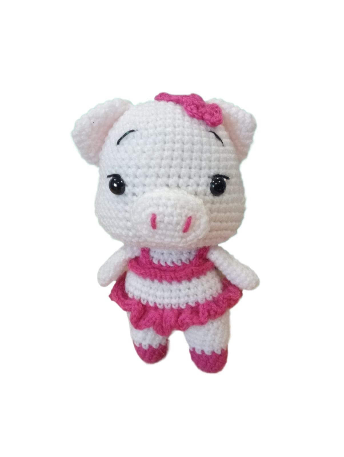Peluche cerdo con vestido amigurumi - Imagen 1