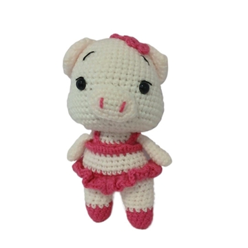Peluche cerdo con vestido amigurumi - Imagen 1