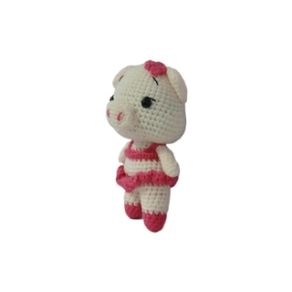 Peluche cerdo con vestido amigurumi - Imagen 2