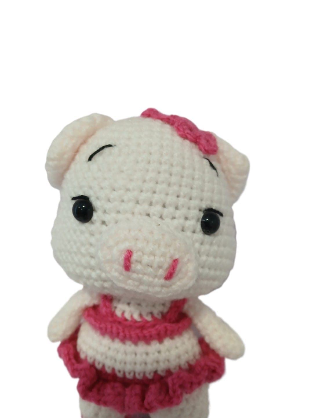 Peluche cerdo con vestido amigurumi - Imagen 4