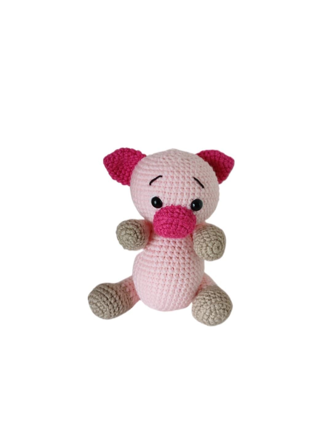 Peluche cerdo hecho a mano a ganchillo (amigurumi). - Imagen 1