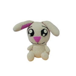 Peluche conejo blanco hecha a mano a ganchillo (amigurumi). - Imagen 1