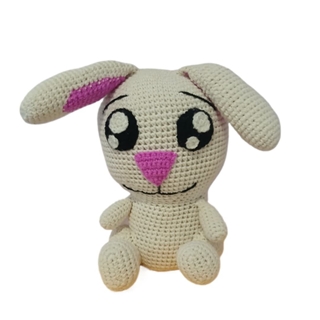 Peluche conejo blanco hecha a mano a ganchillo (amigurumi). - Imagen 1