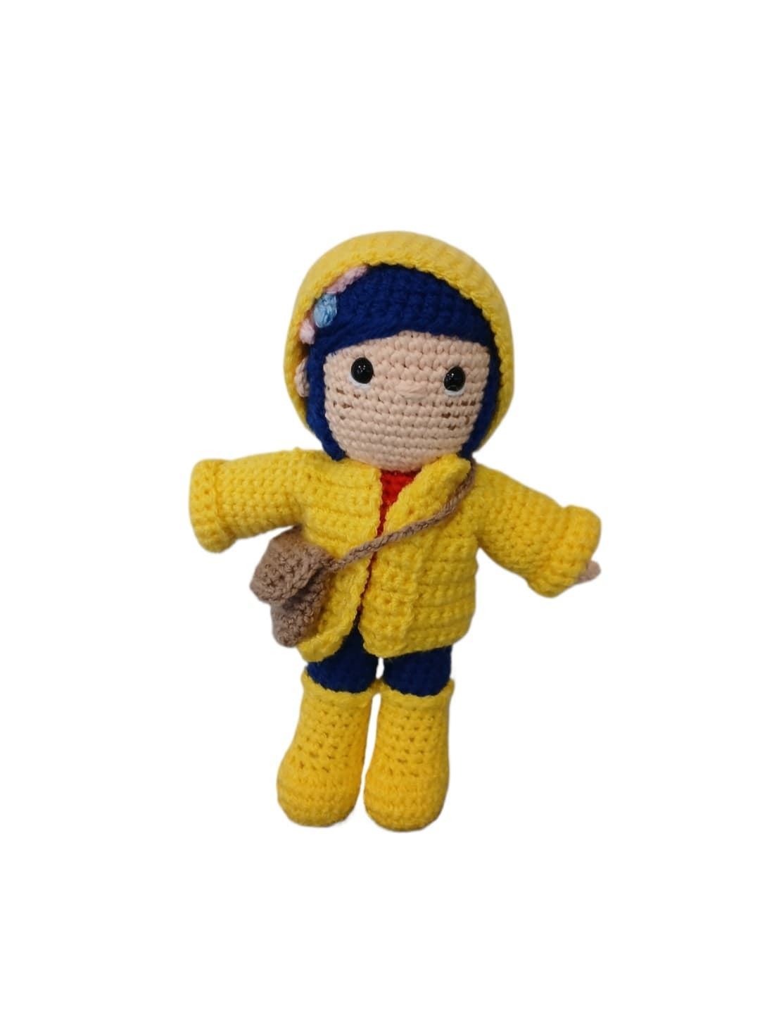Peluche coraline hecho a mano a ganchillo (amigurumi). - Imagen 1