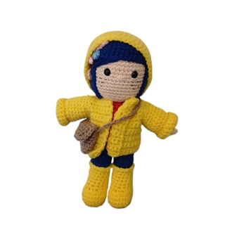 Peluche coraline hecho a mano a ganchillo (amigurumi). - Imagen 1