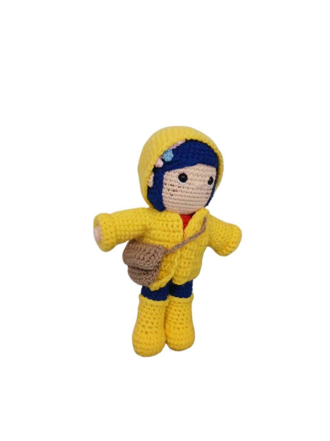 Peluche coraline hecho a mano a ganchillo (amigurumi). - Imagen 3