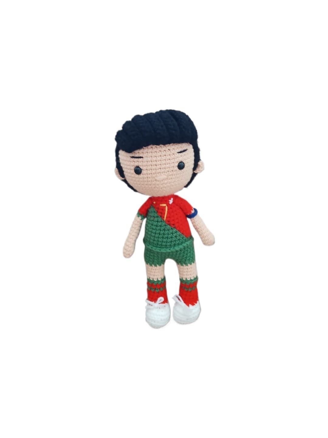 Peluche cristianó ronaldo futbolista hecho a mano a ganchillo (amigurumi) - Imagen 1