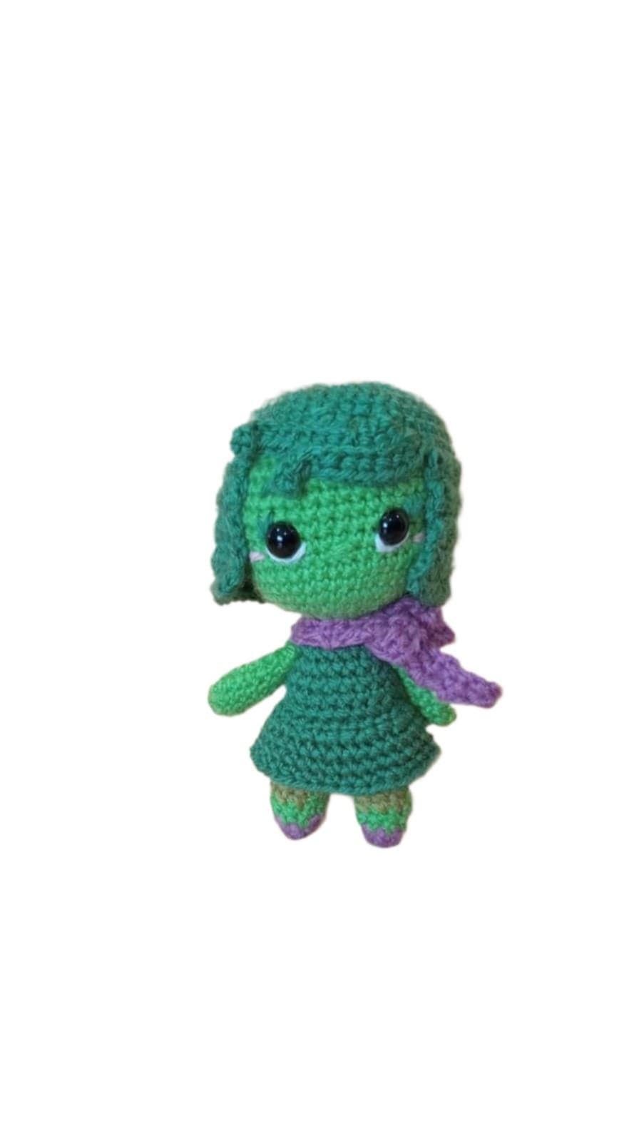 Peluche desagrado inside out del revés emociones hecha a mano a ganchillo (amigurumi). - Imagen 1